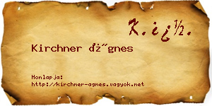 Kirchner Ágnes névjegykártya