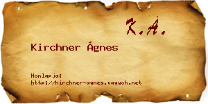 Kirchner Ágnes névjegykártya